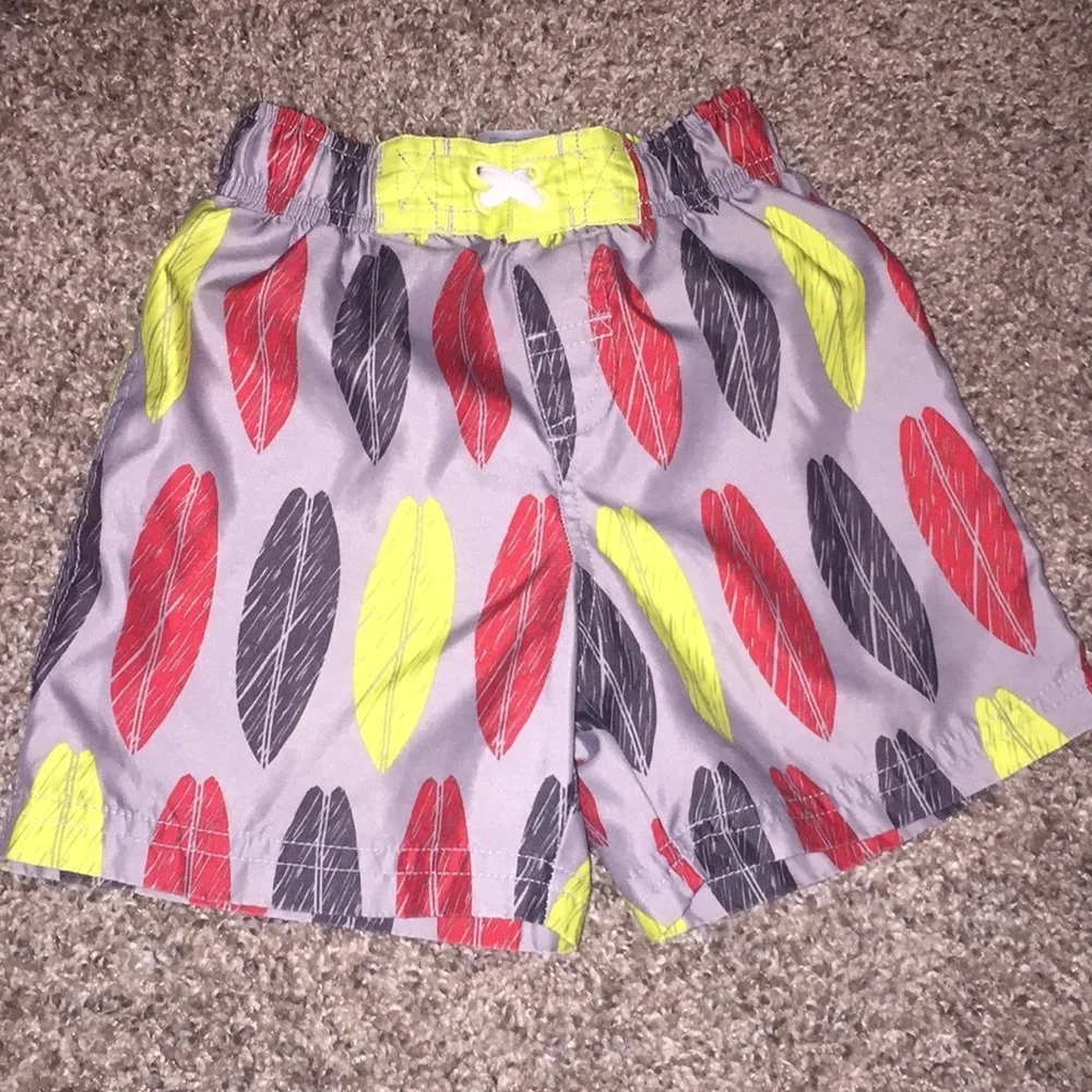 Circo Gray Swimming Trunks/Shorts Red Yellow Black Colored Pattern